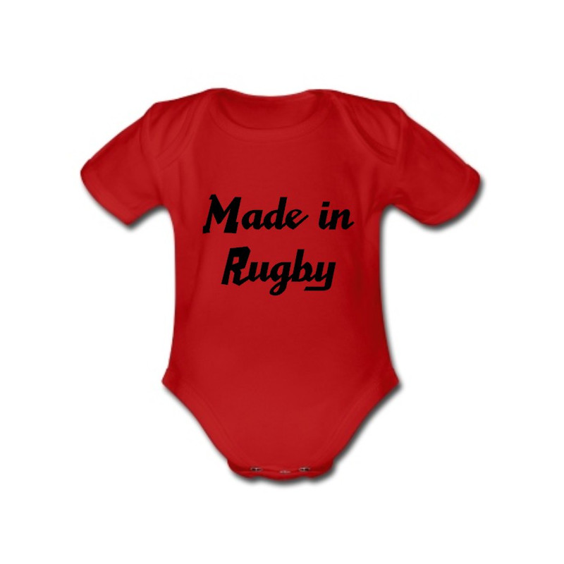 Body bébé "Made in Rugby" Rouge/Noir