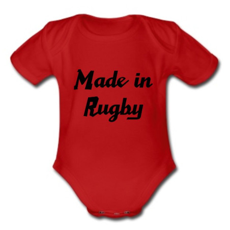 Body bébé "Made in Rugby" Rouge/Noir