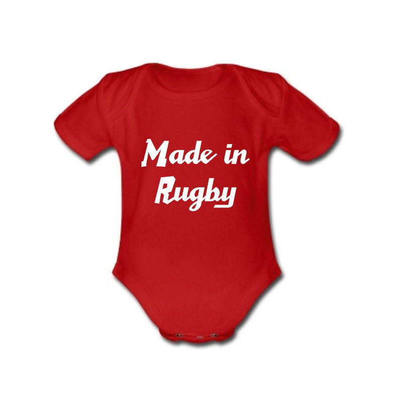 Body bébé "Made in Rugby" Rouge/Blanc