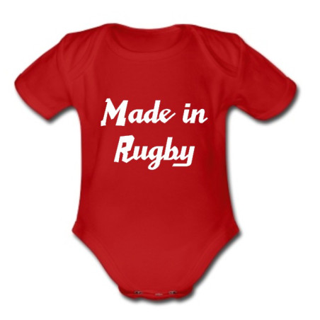 Body bébé "Made in Rugby" Rouge/Blanc