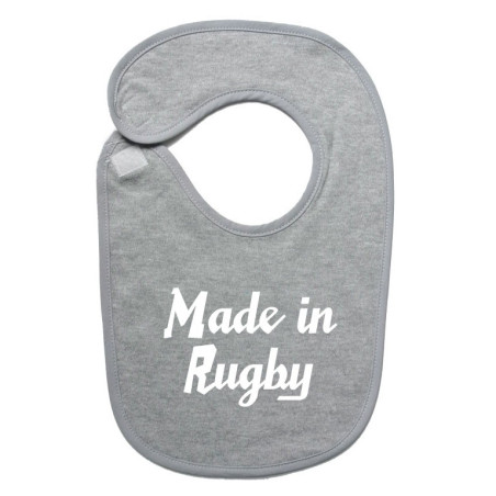 bavoir bébé "Made in Rugby" Gris/Blanc