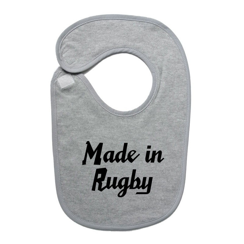 bavoir bébé "Made in Rugby" Gris/Noir