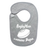 Bavoir bébé "RugbyMan comme Papa" Gris/Blanc
