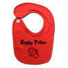 Bavoir bébé "Rugby Tétine" Rouge/Noir