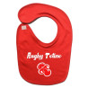 Bavoir bébé "Rugby Tétine" Rouge/Blanc