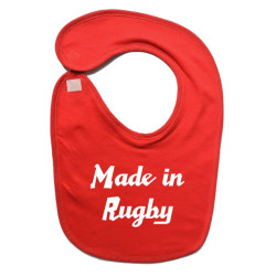 Bavoir bébé "Made in Rugby" Rouge/Blanc