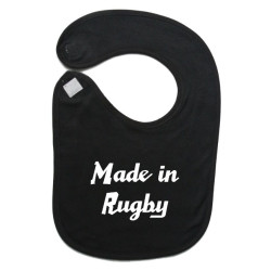 Bavoir bébé "Made in Rugby" Noir/Blanc