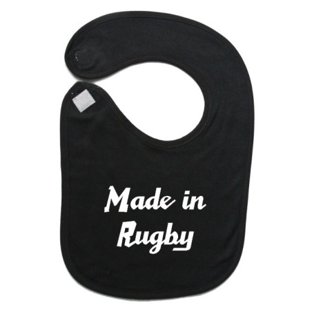 Bavoir bébé "Made in Rugby" Noir/Blanc