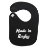 Bavoir bébé "Made in Rugby" Noir/Blanc