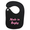 Bavoir bébé "Made in Rugby" Noir/Rose