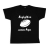 Tee shirt rugby bébé "RugbyMan comme Papa" Noir/Blanc