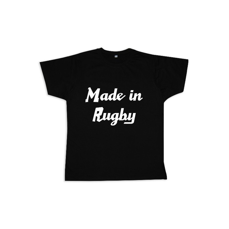 Tee shirt rugby bébé "Made in Rugby" Noir/Blanc