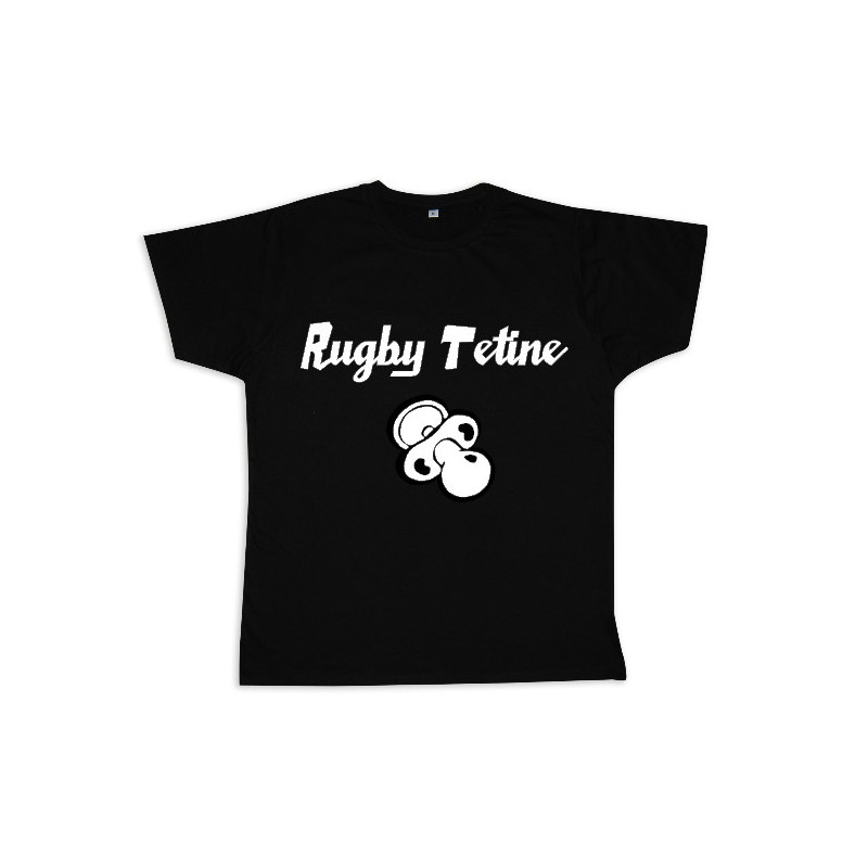 Tee shirt rugby bébé "Rugby Tétine" Noir/Blanc