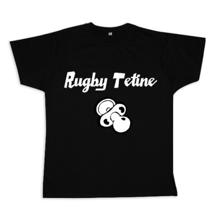 Tee shirt rugby bébé "Rugby Tétine" Noir/Blanc