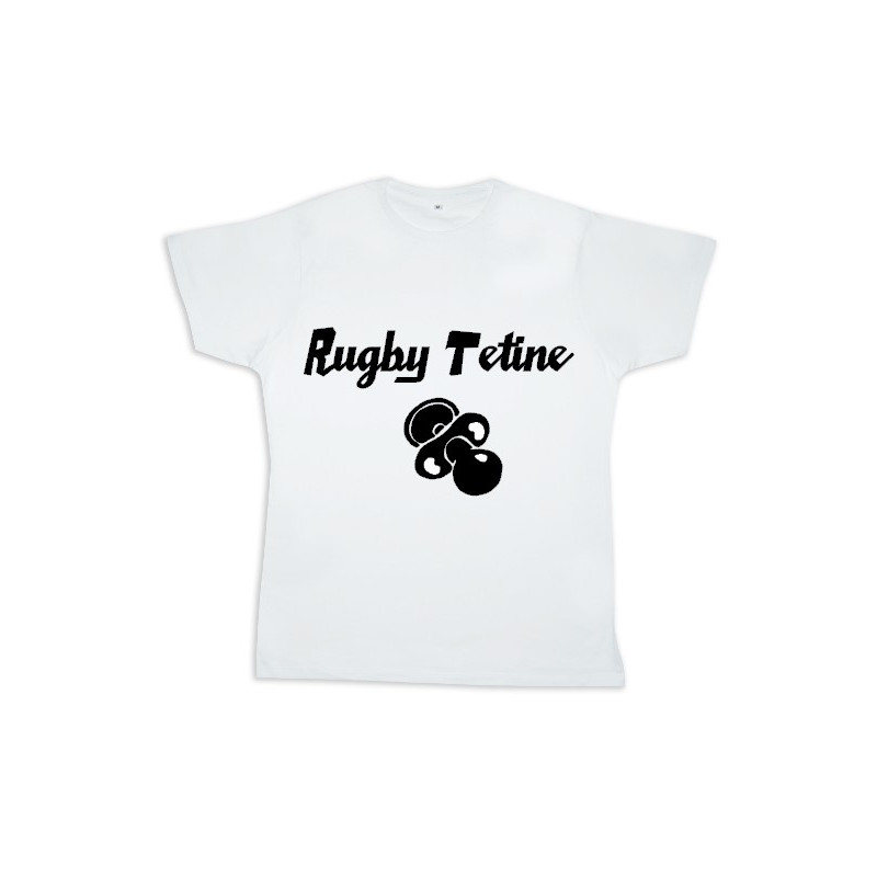Tee shirt rugby bébé "Rugby Tétine" Blanc/Noir