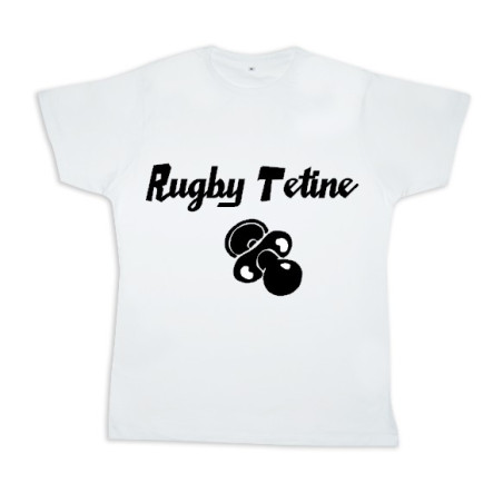 Tee shirt rugby bébé "Rugby Tétine" Blanc/Noir