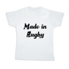 Tee shirt rugby bébé "Made in Rugby" Blanc/Noir