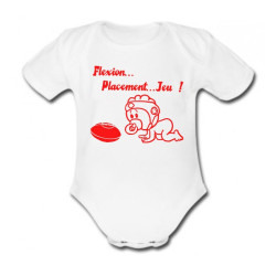 Body bébé "Flexion... Jeu !!" Blanc/Rouge