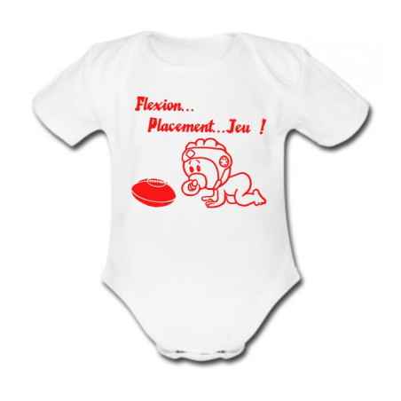 Body bébé "Flexion... Jeu !!" Blanc/Rouge