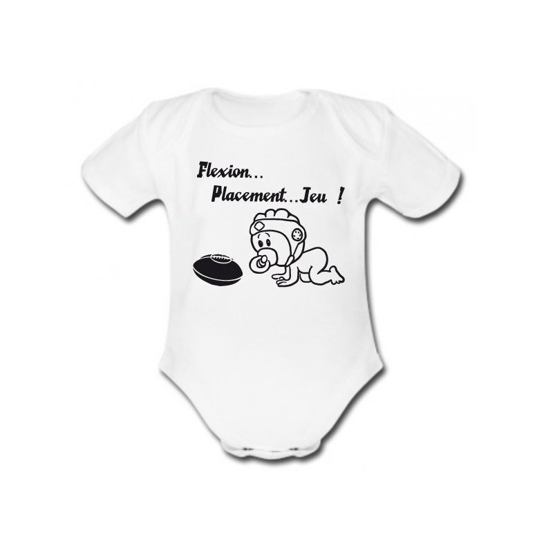 Body bébé "Flexion... Jeu !!" Blanc/Noir