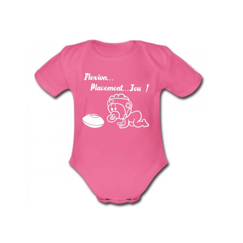 Body bébé "Flexion... Jeu !!" Rose/Blanc