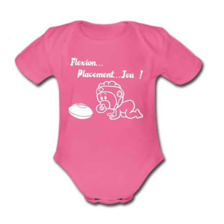 Body bébé "Flexion... Jeu !!" Rose/Blanc