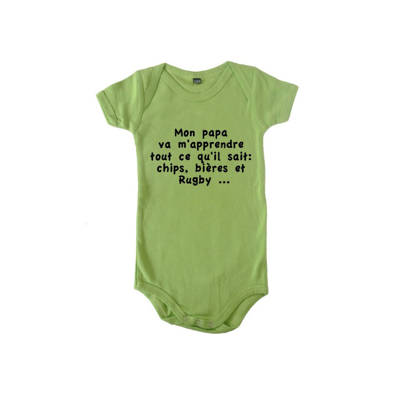 Body bébé "Chips" Anis/Noir