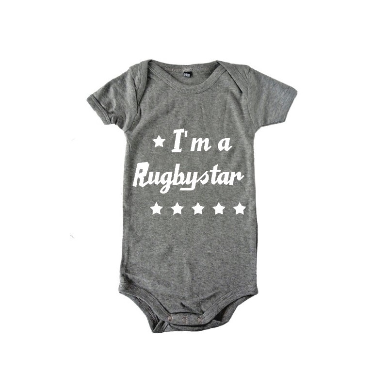 Body bébé "Rugbystar" Gris/Blanc
