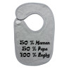 Bavoir bébé "100 % rugby " Gris/Noir