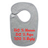 Bavoir bébé "100 % rugby " Gris/Rouge