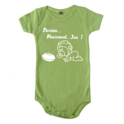 Body bébé "Flexion... Jeu !!" Anis/Blanc