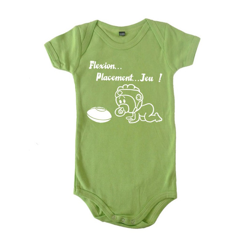 Body bébé "Flexion... Jeu !!" Anis/Blanc