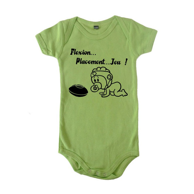 Body bébé "Flexion... Jeu !!" Anis/Noir