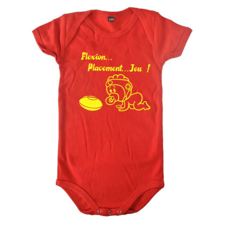 Body bébé "Flexion... Jeu !!" Rouge/Jaune