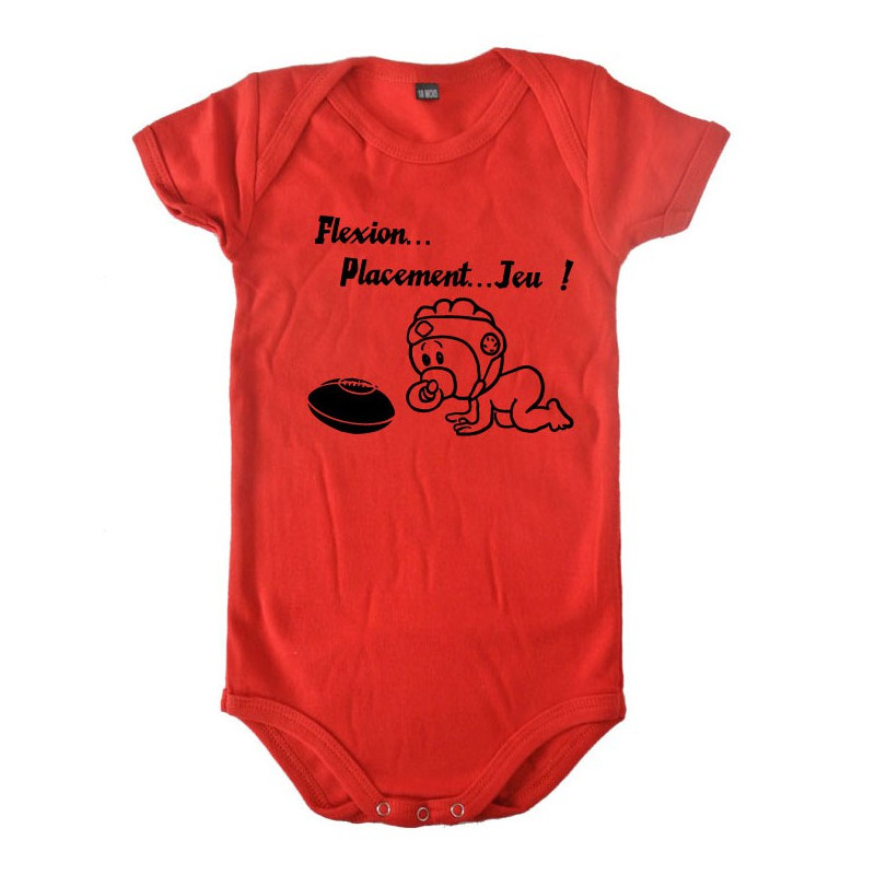 Body bébé "Flexion... Jeu !!" Rouge/Noir