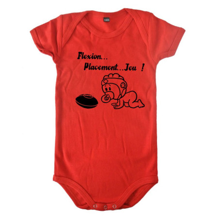 Body bébé "Flexion... Jeu !!" Rouge/Noir