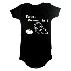 Body bébé "Flexion... Jeu !!" Noir/Blanc