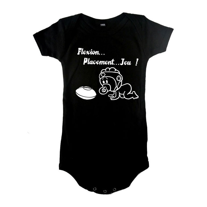 Body bébé "Flexion... Jeu !!" Noir/Blanc