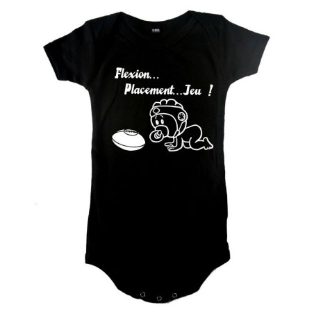 Body bébé "Flexion... Jeu !!" Noir/Blanc