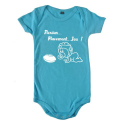 Body bébé "Flexion... Jeu !!" Bleu/Blanc