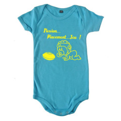 Body bébé "Flexion... Jeu !!" Bleu/Jaune