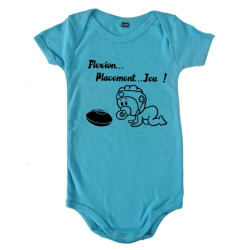 Body bébé "Flexion... Jeu !!" Bleu/Noir
