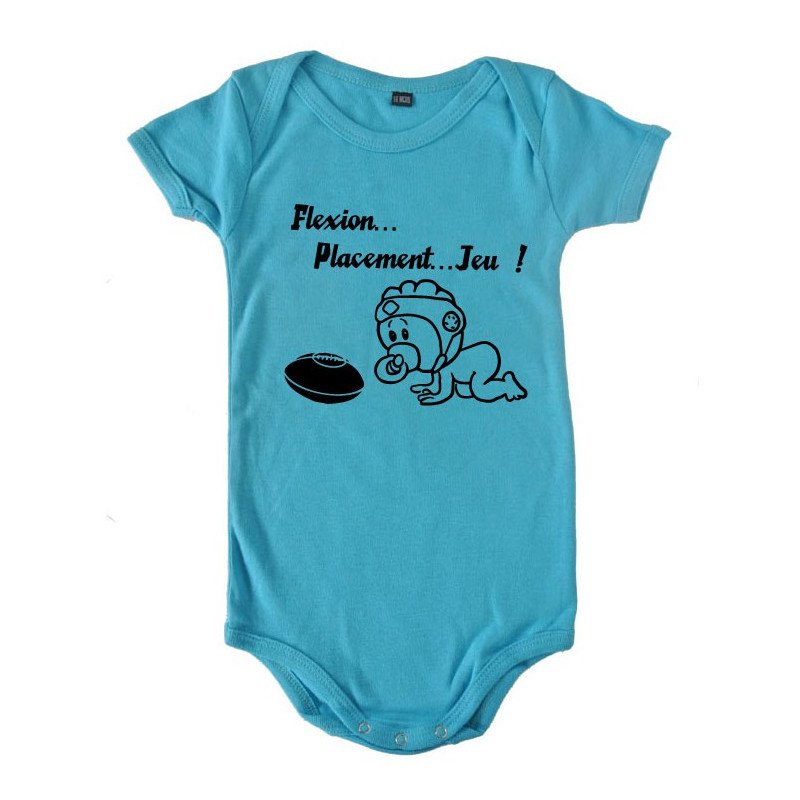 Body bébé "Flexion... Jeu !!" Bleu/Noir