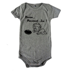 Body bébé "Flexion... Jeu !!" Gris/Noir