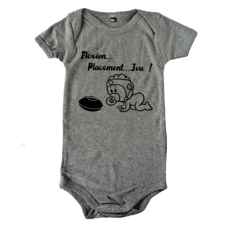 Body bébé "Flexion... Jeu !!" Gris/Noir