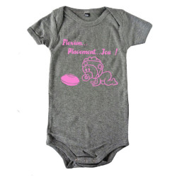 Body bébé "Flexion... Jeu !!" Gris/Rose