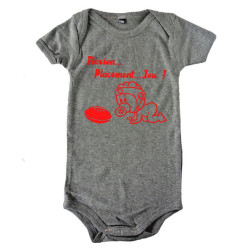 Body bébé "Flexion... Jeu !!" Gris/Rouge