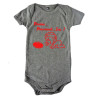 Body bébé "Flexion... Jeu !!" Gris/Rouge
