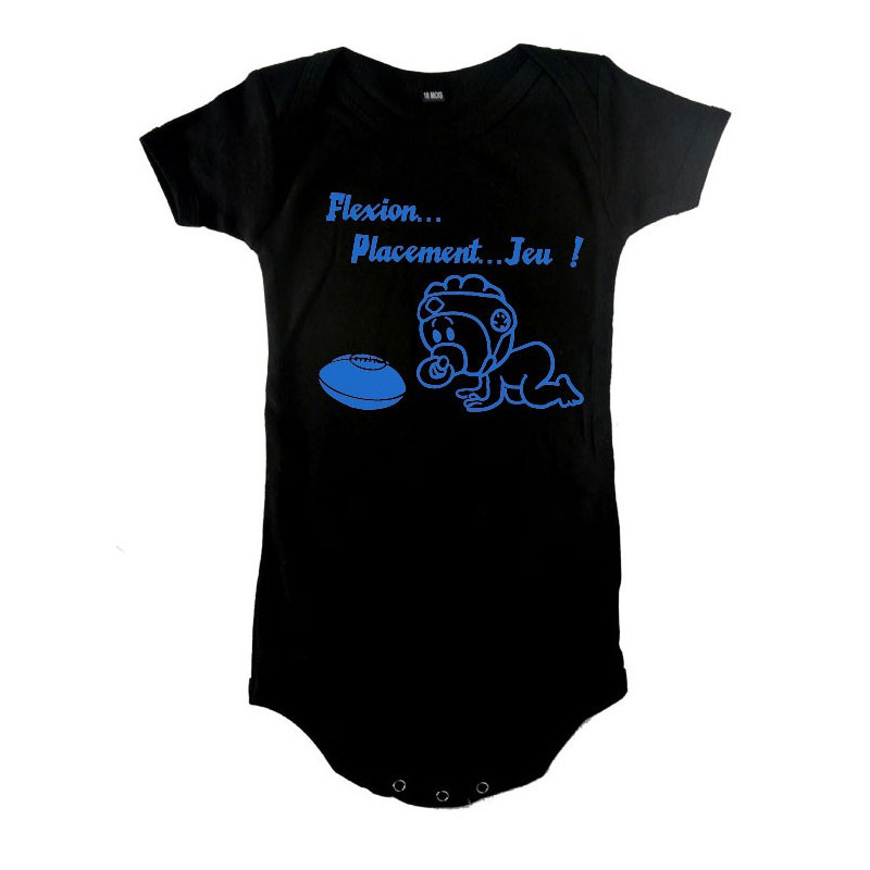 Body bébé "Flexion... Jeu !!" Noir/Bleu
