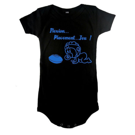 Body bébé "Flexion... Jeu !!" Noir/Bleu